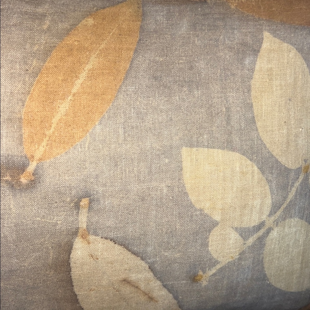indaba Linen Eco Print Lumbar Pillow Earth Tone with feather insert - NWT - Picture 8 of 13